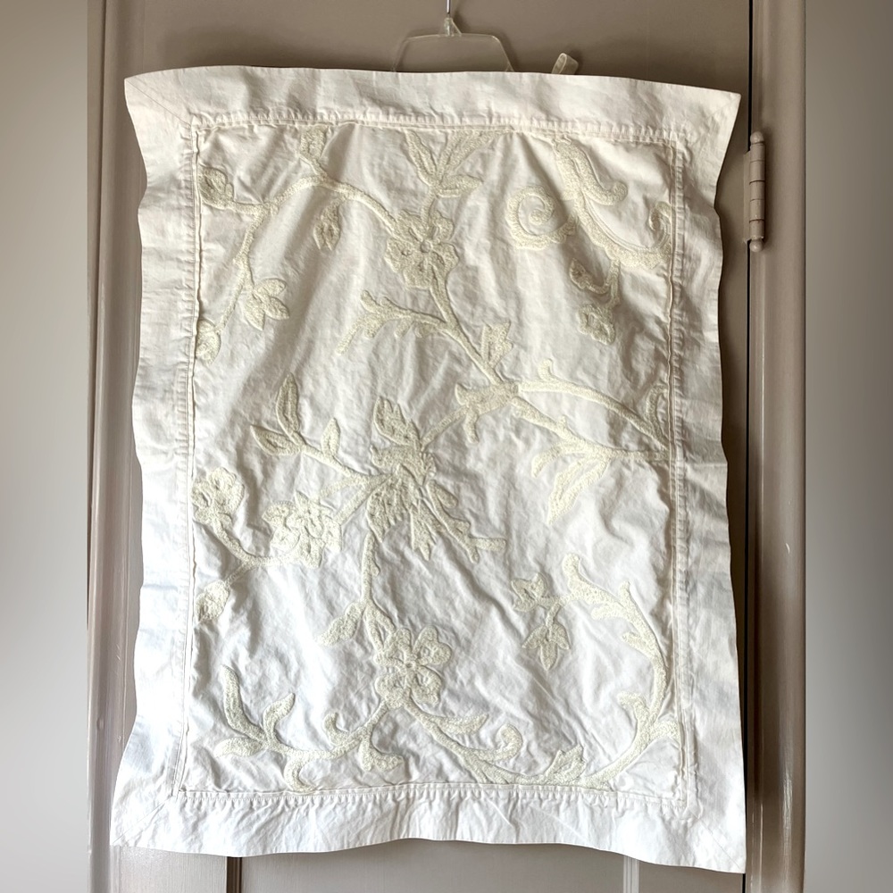 Sarita Handa Embroidered Soft Surroundings Ivory Sham